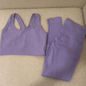 SET Active Purple Sports Bra + Leggings set